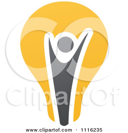 Clipart Person Filament In A Light Bulb - Royalty Free Vector Illustration by elena