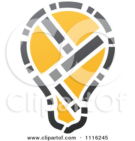 Clipart Abstract Yellow Light Bulb - Royalty Free Vector Illustration by elena
