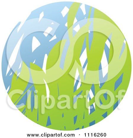 Clipart Green And Blue Natural Organic Sphere Of Grass - Royalty Free Vector Illustration by elena