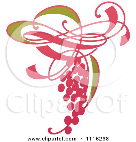 Clipart Purple Grapes And Leaves Wine Icon 2 - Royalty Free Vector Illustration by elena
