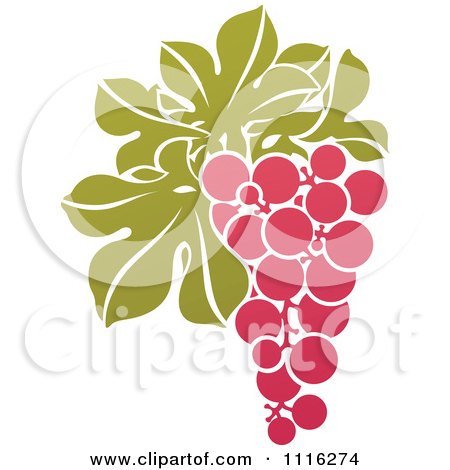 Clipart Purple Grapes And Leaves Wine Icon 4 - Royalty Free Vector Illustration by elena