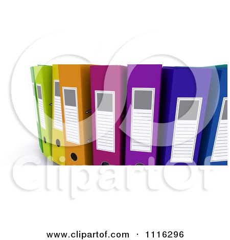 Clipart 3d Colorful Office Organizer Ring Binders 1 - Royalty Free CGI Illustration by KJ Pargeter