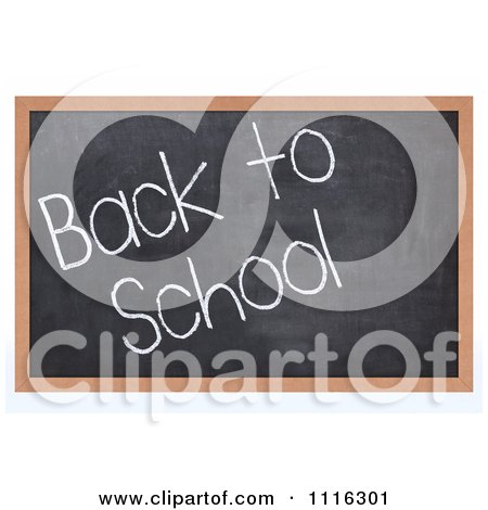 Clipart 3d Black Board With Back To School Text - Royalty Free CGI Illustration by KJ Pargeter
