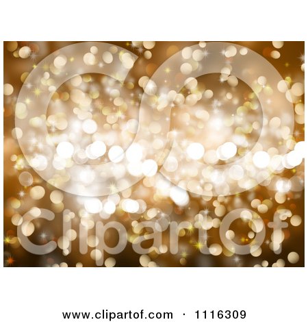 Clipart Golden Sparkly Christmas Background - Royalty Free CGI Illustration by KJ Pargeter
