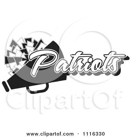 Clipart Black And White Patriots Cheerleader Design - Royalty Free Vector Illustration by Johnny Sajem