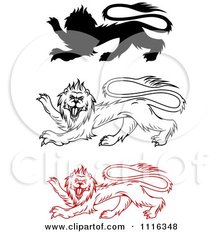 Clipart Heraldic Lions - Royalty Free Vector Illustration by Vector Tradition SM