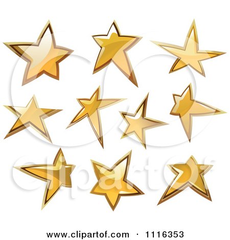 Clipart Shiny Golden Star Icons - Royalty Free Vector Illustration by Vector Tradition SM