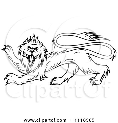Clipart Black Heraldic Lion - Royalty Free Vector Illustration by Vector Tradition SM