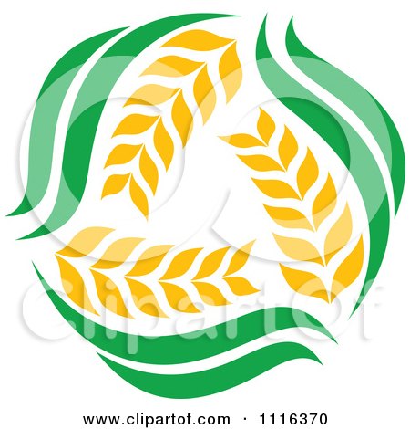 Clipart Strand Of Wheat And Green Leaves 4 - Royalty Free Vector Illustration by Vector Tradition SM