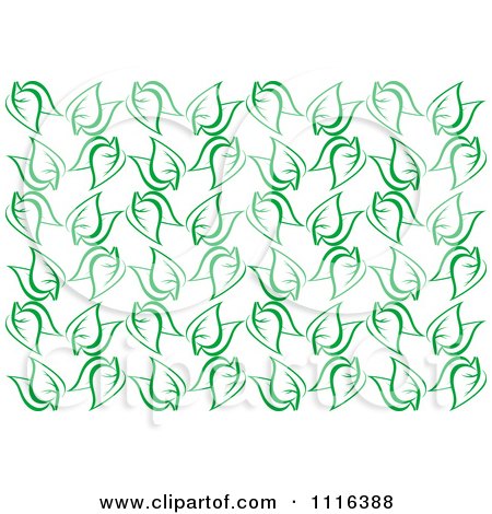 Clipart Seamless Green Leaf Pattern On White - Royalty Free Vector Illustration by Vector Tradition SM