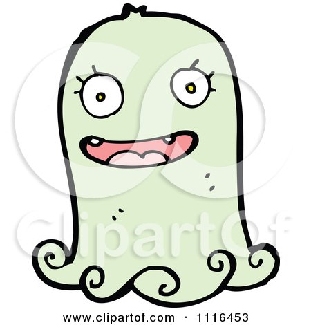 Clipart Green Halloween Spook Ghost 8 - Royalty Free Vector Illustration by lineartestpilot