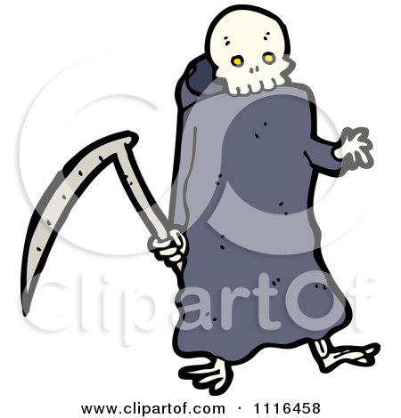 Clipart Halloween Grim Reaper And Scythe - Royalty Free Vector Illustration by lineartestpilot
