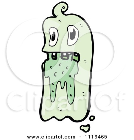 Clipart Green Halloween Spook Ghost 11 - Royalty Free Vector Illustration by lineartestpilot