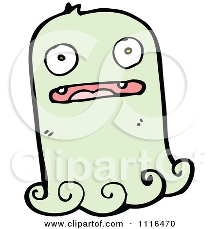 Clipart Green Halloween Spook Ghost 7 - Royalty Free Vector Illustration by lineartestpilot