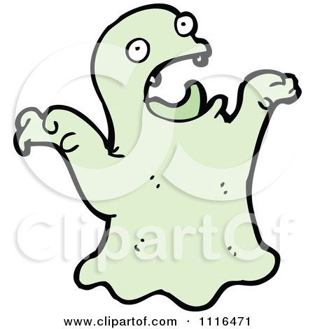 Clipart Green Halloween Spook Ghost 9 - Royalty Free Vector Illustration by lineartestpilot