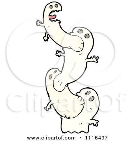 Clipart Halloween Haunt Spook Ghosts Emerging From Each Other - Royalty Free Vector Illustration by lineartestpilot