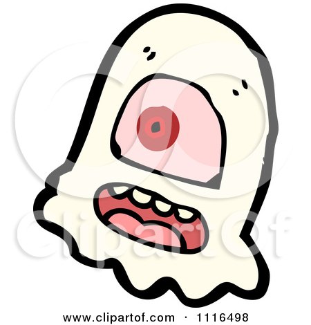 Clipart Cyclops Ghost - Royalty Free Vector Illustration by lineartestpilot