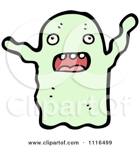 Clipart Green Halloween Spook Ghost 1 - Royalty Free Vector Illustration by lineartestpilot