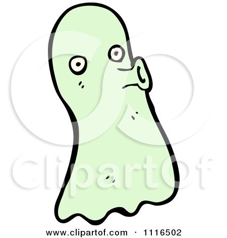 Clipart Green Halloween Spook Ghost 5 - Royalty Free Vector Illustration by lineartestpilot