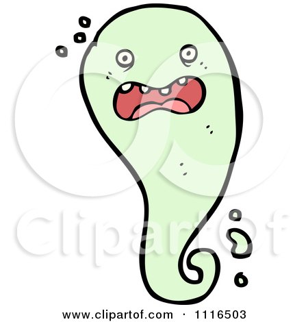 Clipart Green Halloween Spook Ghost 3 - Royalty Free Vector Illustration by lineartestpilot