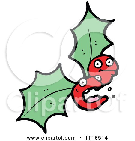 Clipart Christmas Holly Berry Characters 2 - Royalty Free Vector Illustration by lineartestpilot