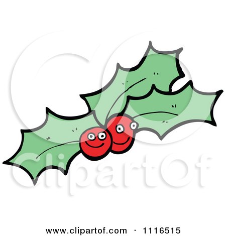 Clipart Christmas Holly Berry Characters 3 - Royalty Free Vector Illustration by lineartestpilot