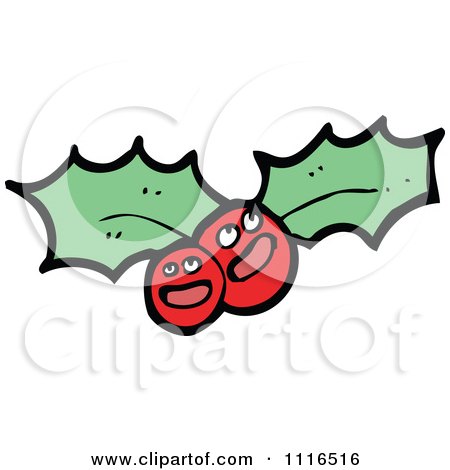 Clipart Christmas Holly Berry Characters 4 - Royalty Free Vector Illustration by lineartestpilot