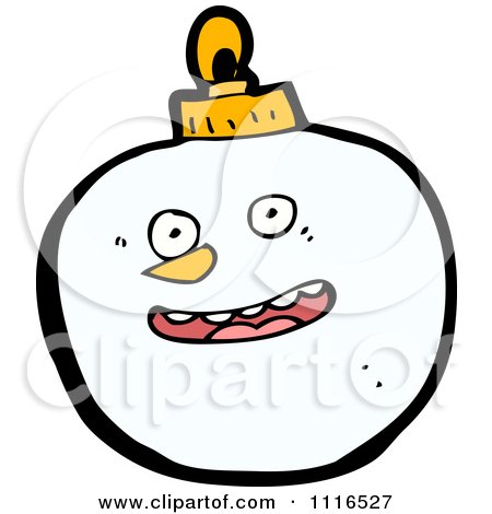 Clipart Christmas Snowman Face Bauble Ornament 1 - Royalty Free Vector Illustration by lineartestpilot