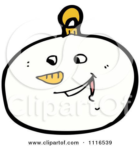 Clipart Christmas Snowman Face Bauble Ornament 4 - Royalty Free Vector Illustration by lineartestpilot