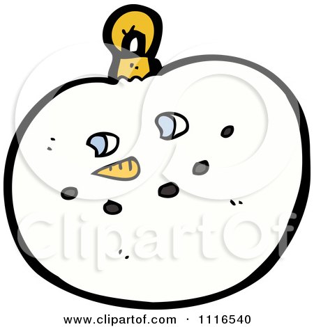 Clipart Christmas Snowman Face Bauble Ornament 5 - Royalty Free Vector Illustration by lineartestpilot