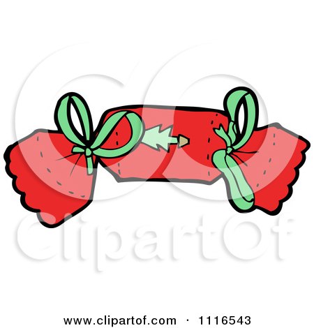 Clipart Red Christmas Cracker 4 - Royalty Free Vector Illustration by lineartestpilot