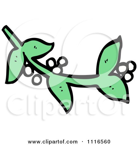 Clipart Sprig Of Christmas Mistletoe 3 - Royalty Free Vector Illustration by lineartestpilot