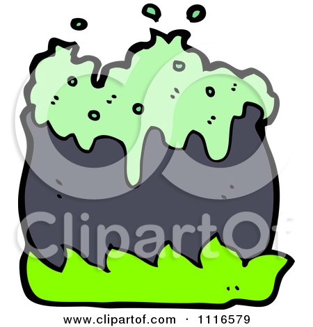 Clipart Boiling Witch Cauldron With Green Flames 2 - Royalty Free Vector Illustration by lineartestpilot