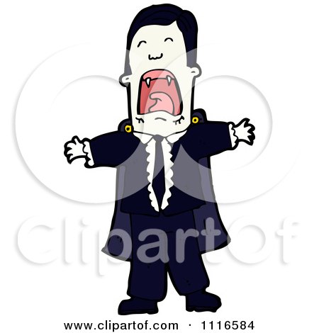 Clipart Halloween Vampire Screaming - Royalty Free Vector Illustration by lineartestpilot