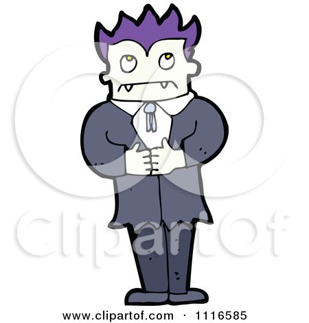 Clipart Halloween Vampire Thinking - Royalty Free Vector Illustration by lineartestpilot