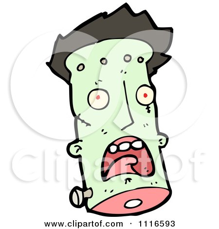 Clipart Frightened Frankenstein Head - Royalty Free Vector Illustration by lineartestpilot