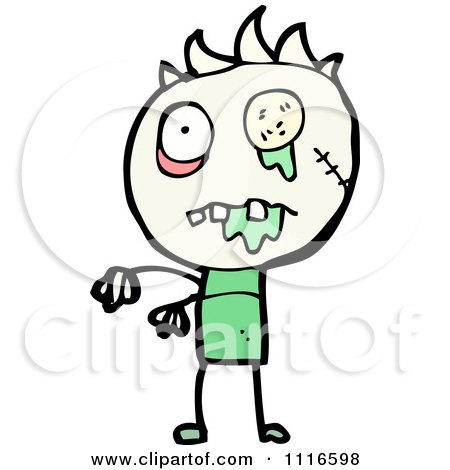 Clipart Drooling Zombie Boy - Royalty Free Vector Illustration by lineartestpilot