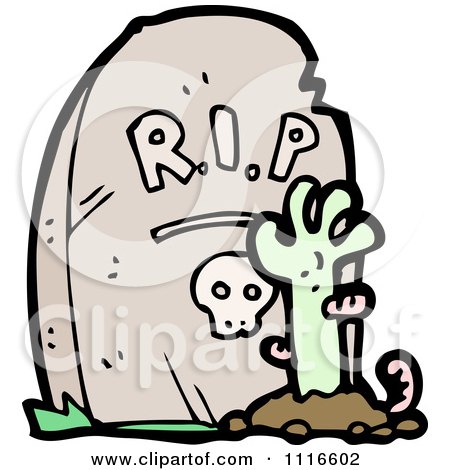 Clipart Zombie Hand With Worms Coming Up From The Grave - Royalty Free Vector Illustration by lineartestpilot