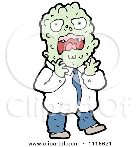 Clipart Scary Green Swollen Monster Or A Man With An Allergic Reaction 2 - Royalty Free Vector Illustration by lineartestpilot