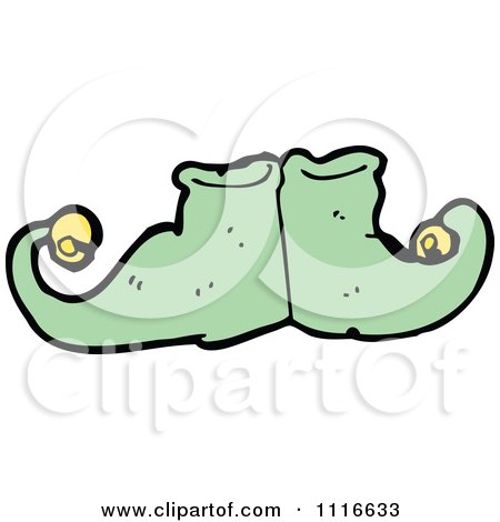 Cartoon of Green Christmas Elf Shoes - Royalty Free Vector Clipart by  lineartestpilot #1150228