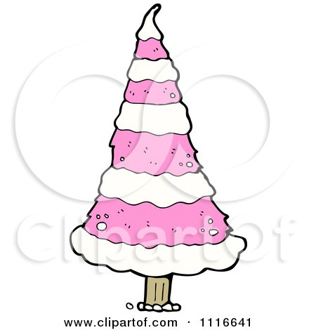 Clipart Pink Christmas Tree 1 - Royalty Free Vector Illustration by lineartestpilot