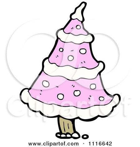 Clipart Pink Christmas Tree 2 - Royalty Free Vector Illustration by lineartestpilot