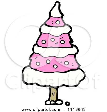 Clipart Pink Christmas Tree 3 - Royalty Free Vector Illustration by lineartestpilot
