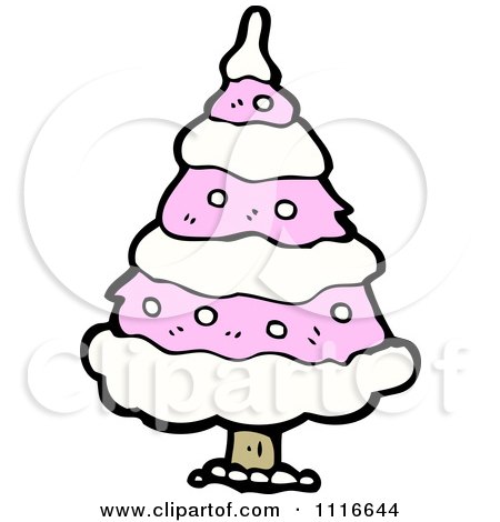 Clipart Pink Christmas Tree 4 - Royalty Free Vector Illustration by lineartestpilot