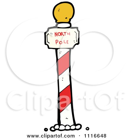 Clipart Spiral North Pole Post And Sign 1 - Royalty Free Vector Illustration by lineartestpilot