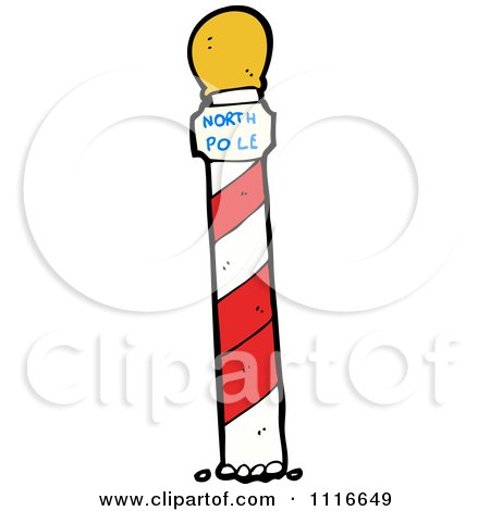 Clipart Spiral North Pole Post And Sign 2 - Royalty Free Vector Illustration by lineartestpilot