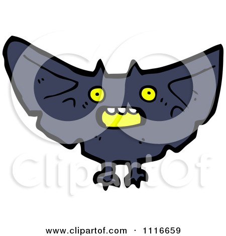 Clipart Spooky Halloween Vampire Bat - Royalty Free Vector Illustration by lineartestpilot