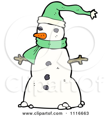 Clipart Christmas Winter Snowman 1 - Royalty Free Vector Illustration by lineartestpilot