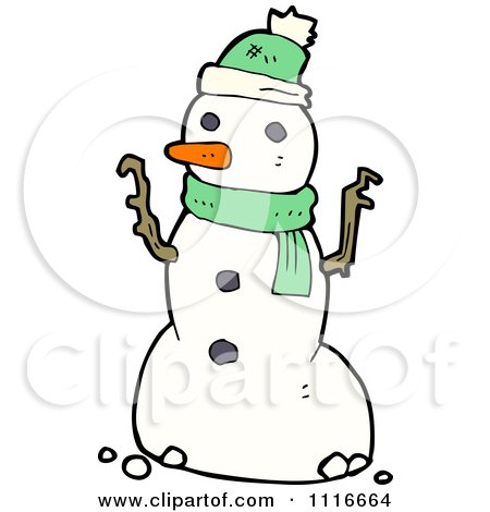 Clipart Christmas Winter Snowman 2 - Royalty Free Vector Illustration by lineartestpilot