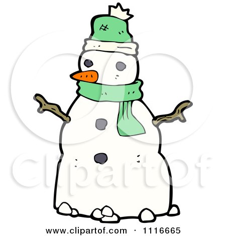 Clipart Christmas Winter Snowman 3 - Royalty Free Vector Illustration by lineartestpilot
